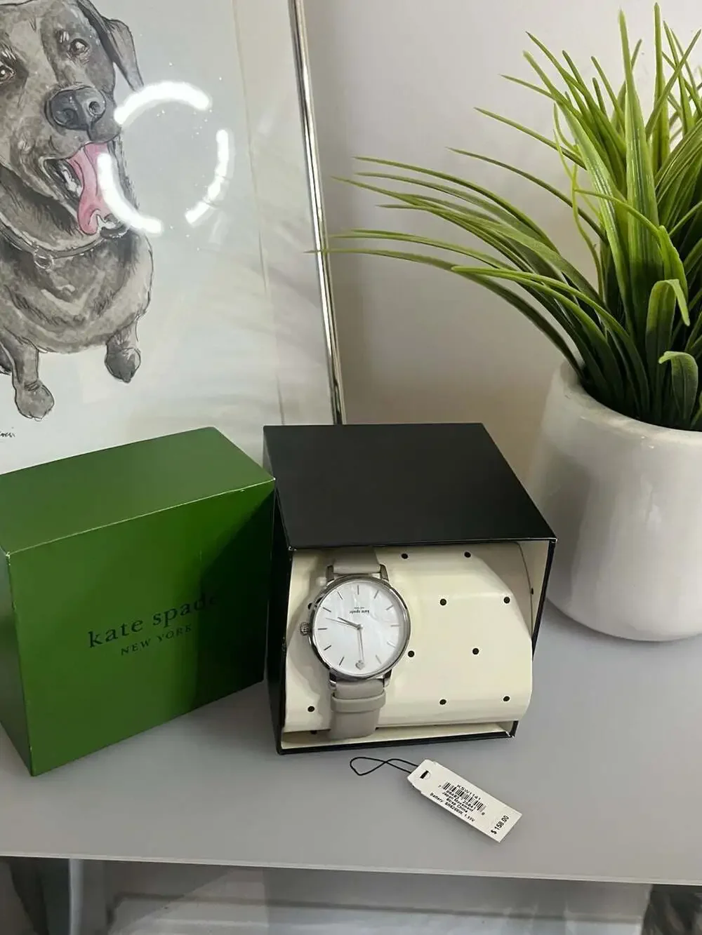 Kate Spade New York Metro Clocktower Gray Leather Strap Watch KSW1141